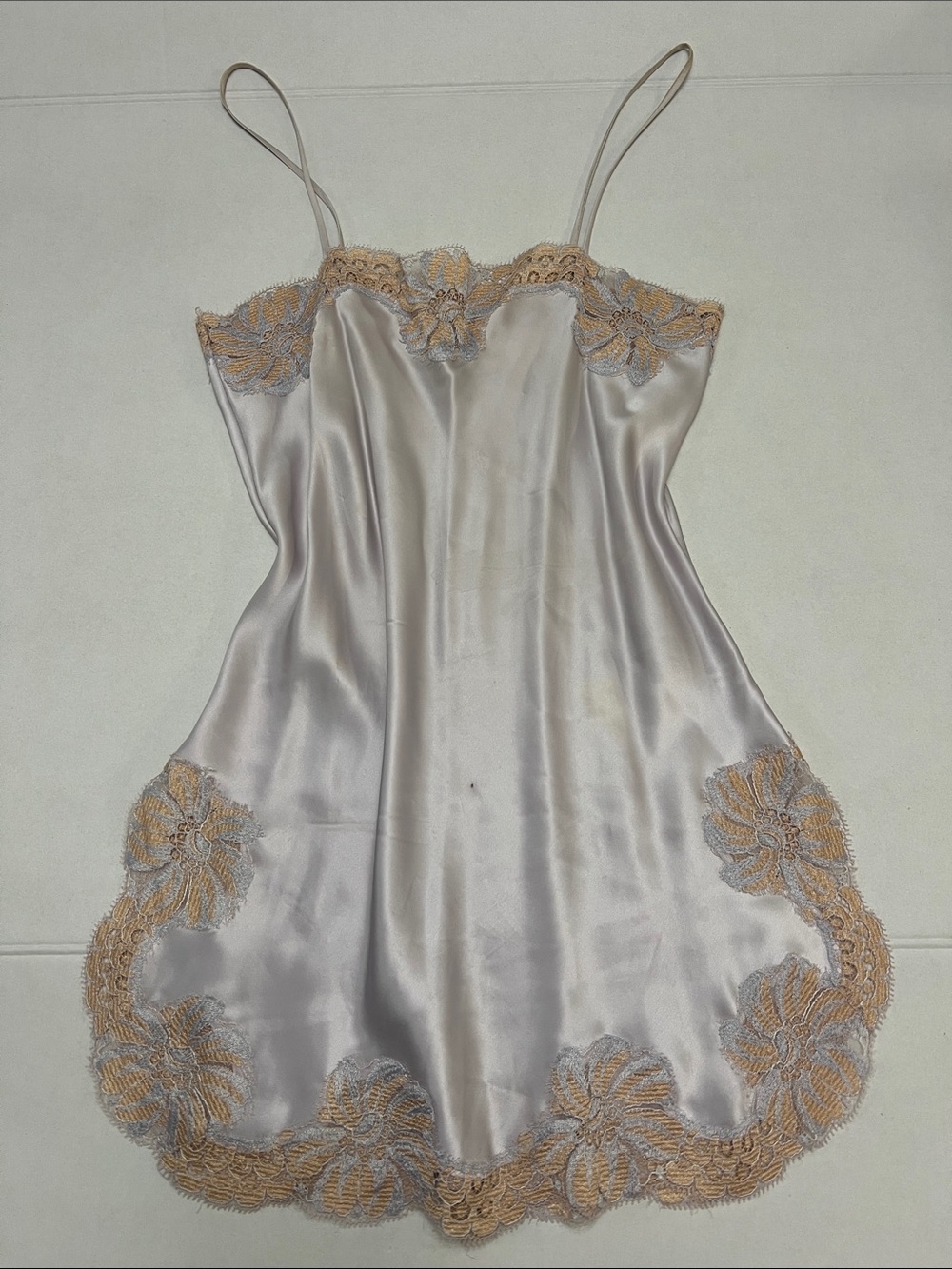 Victoria's Secret Y2K Satin Contrast
Floral Lace Slip Dress Madison Beer-flawed